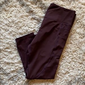 Zyia Leggings - Wine Color - Crop Length
